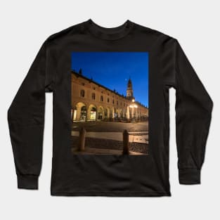 Medieval Historical Romantic Moon Night Bell Tower Italy Long Sleeve T-Shirt